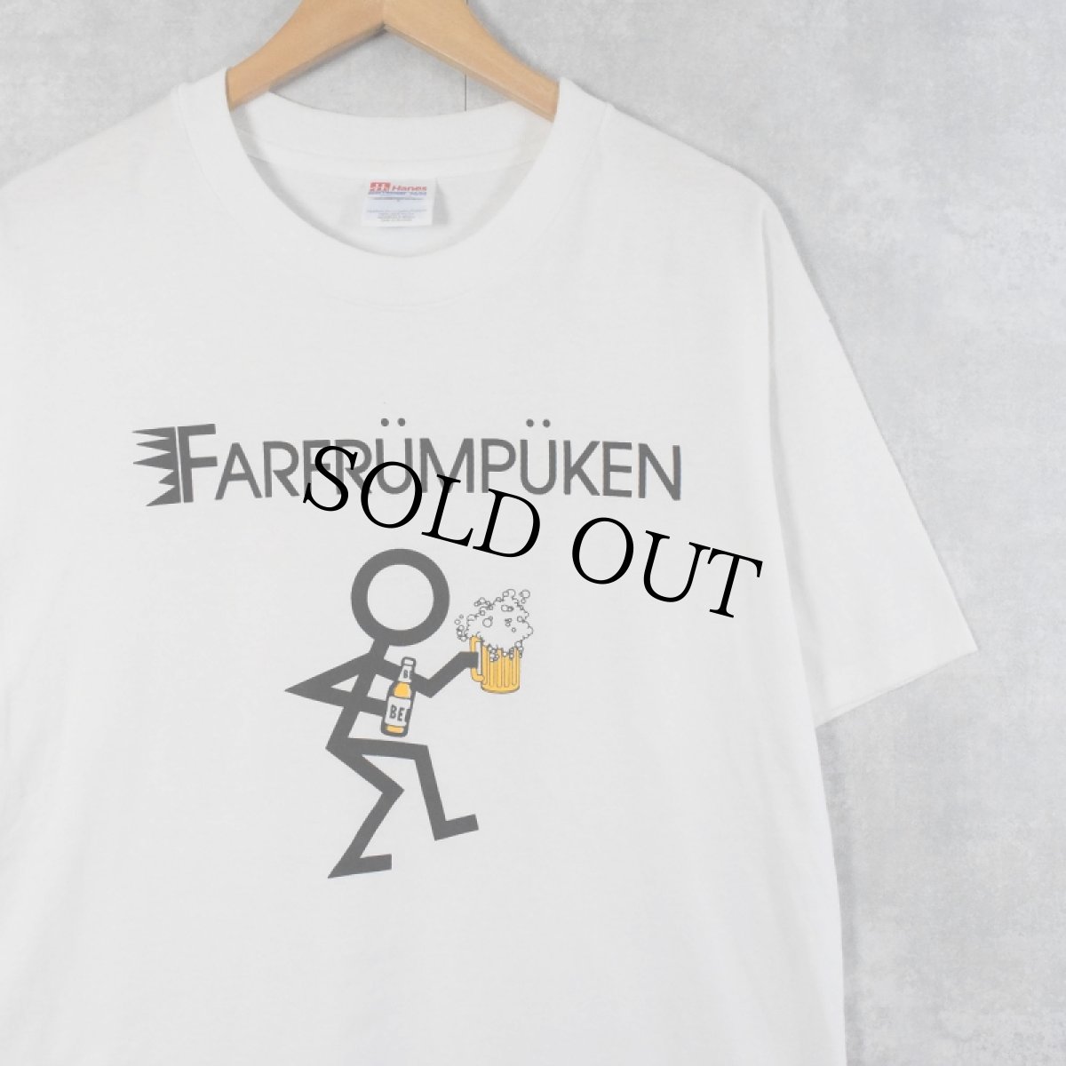 画像1: 90's USA製 "FARFRÜMPÜKEN" プリントTシャツ L (1)