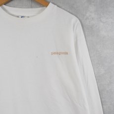 画像1: Patagonia ORGANIC COTTON ロゴ刺繍ロンT L (1)