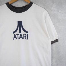 画像1: ATARI ビデオゲーム会社 ロゴプリントリンガーTシャツ L (1)