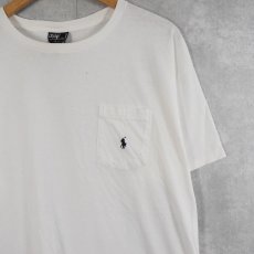 画像1: 90's POLO Ralph Lauren USA製 ロゴ刺繍 ポケ付きTシャツ L (1)