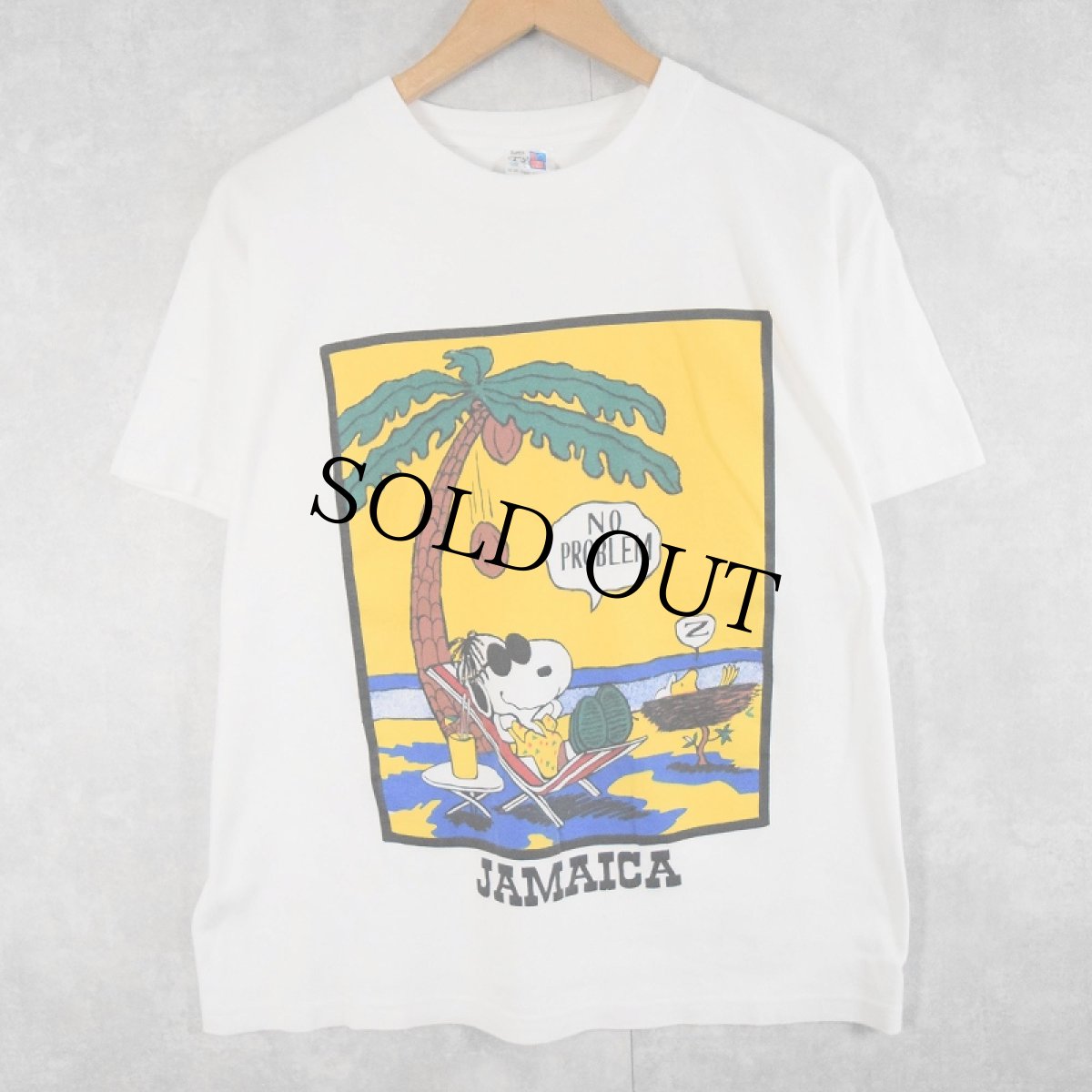 画像1: SNOOPY "JAMAICA" キャラクタープリントTシャツ L (1)