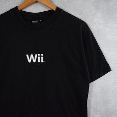 画像1: Nintendo "Wii" ゲームロゴプリントTシャツ BLACK L (1)