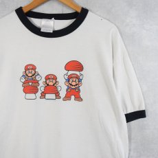 画像1: 2002 Nintendo スーパーマリオ USA製 キャラクタープリントリンガーTシャツ XL (1)