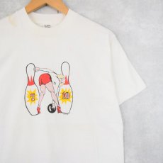 画像1: 90's ボーリングイラストTシャツ M (1)