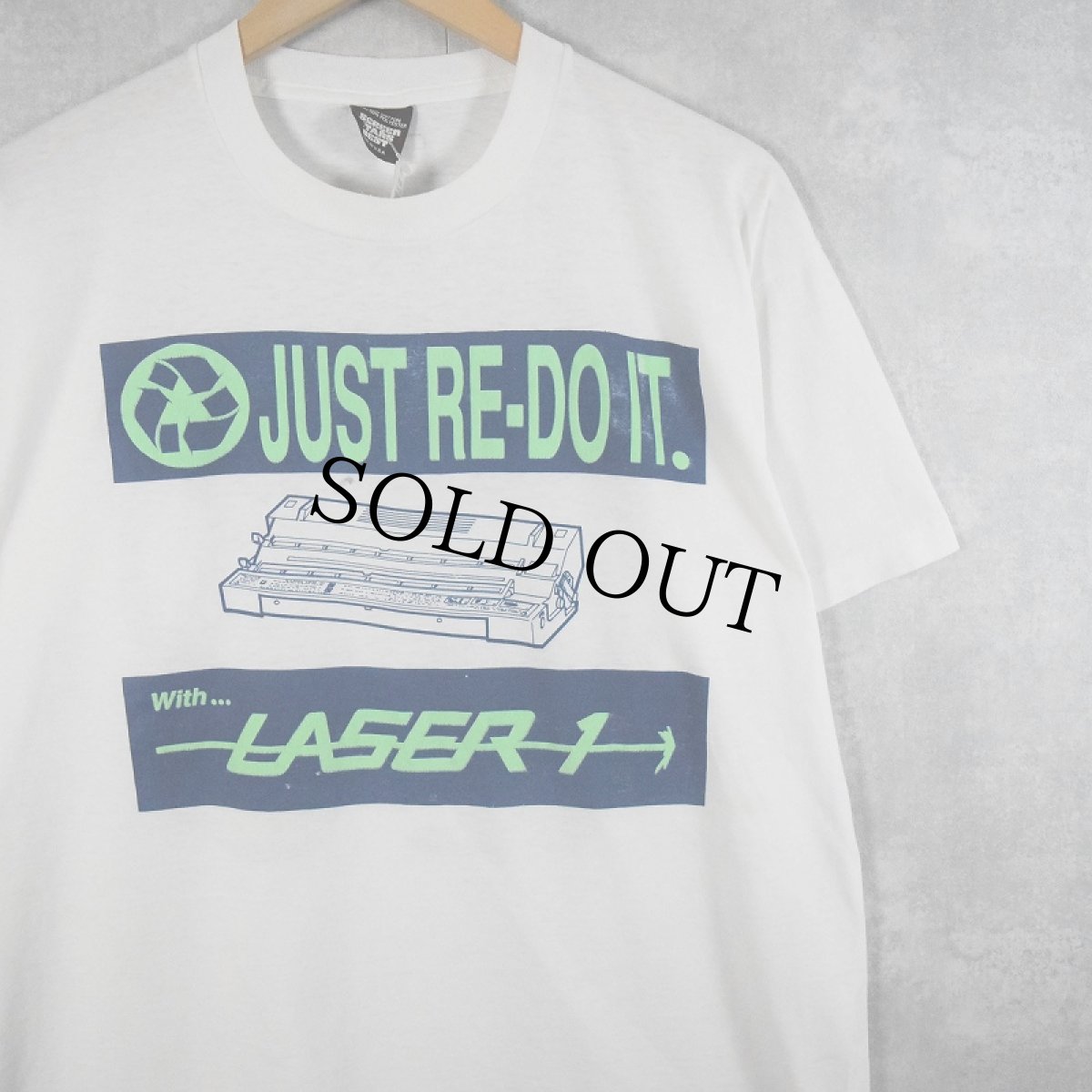 画像1: 80〜90's USA製 "JUST RE-DO IT" パロディプリントTシャツ XL (1)