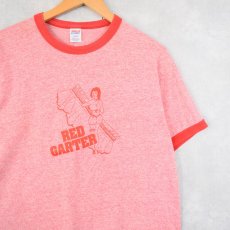 画像1: 80〜90's USA製 "RED CARTER" プリントリンガーTシャツ L (1)