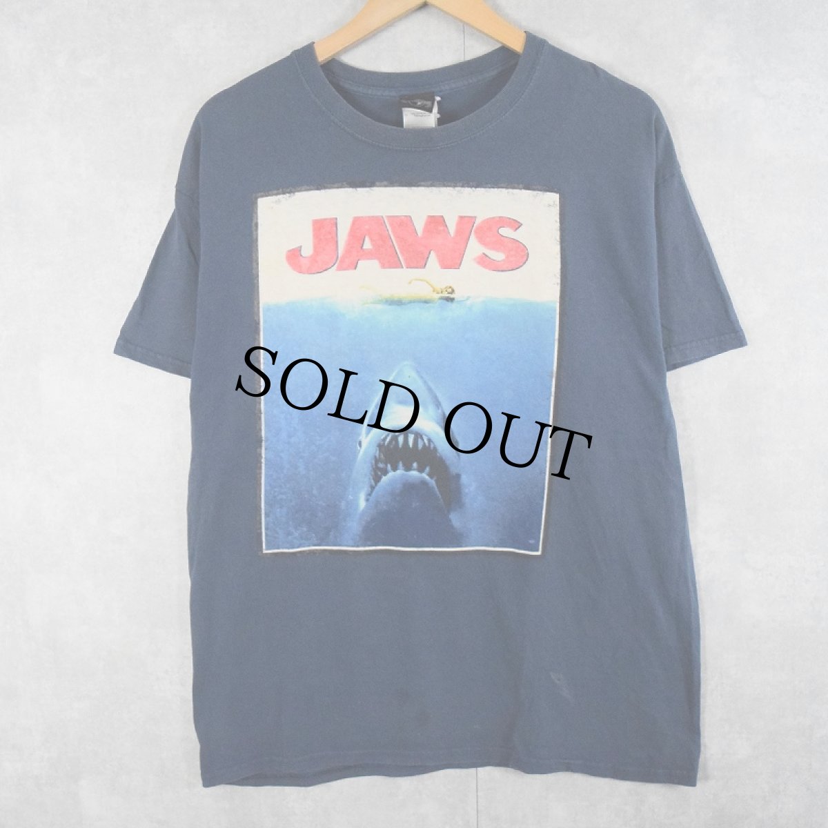 画像1: JAWS スリラー映画プリントTシャツ L (1)