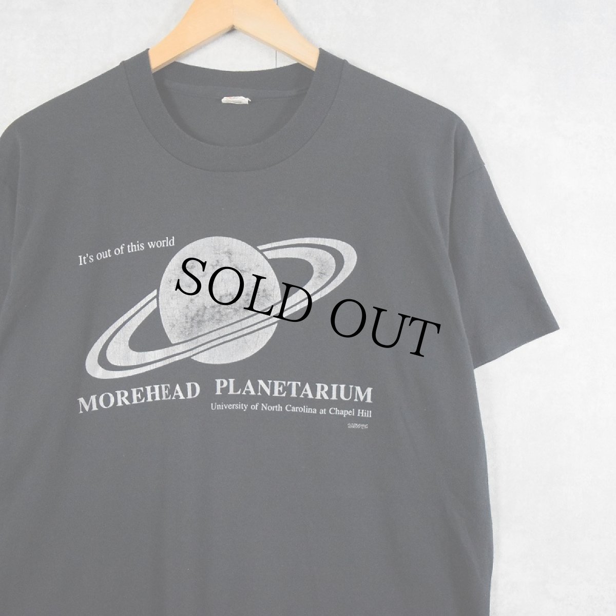 画像1: 80's USA製 "MOREHEAD PLANETRIUM" 科学センタープリントTシャツ BLACK XL (1)