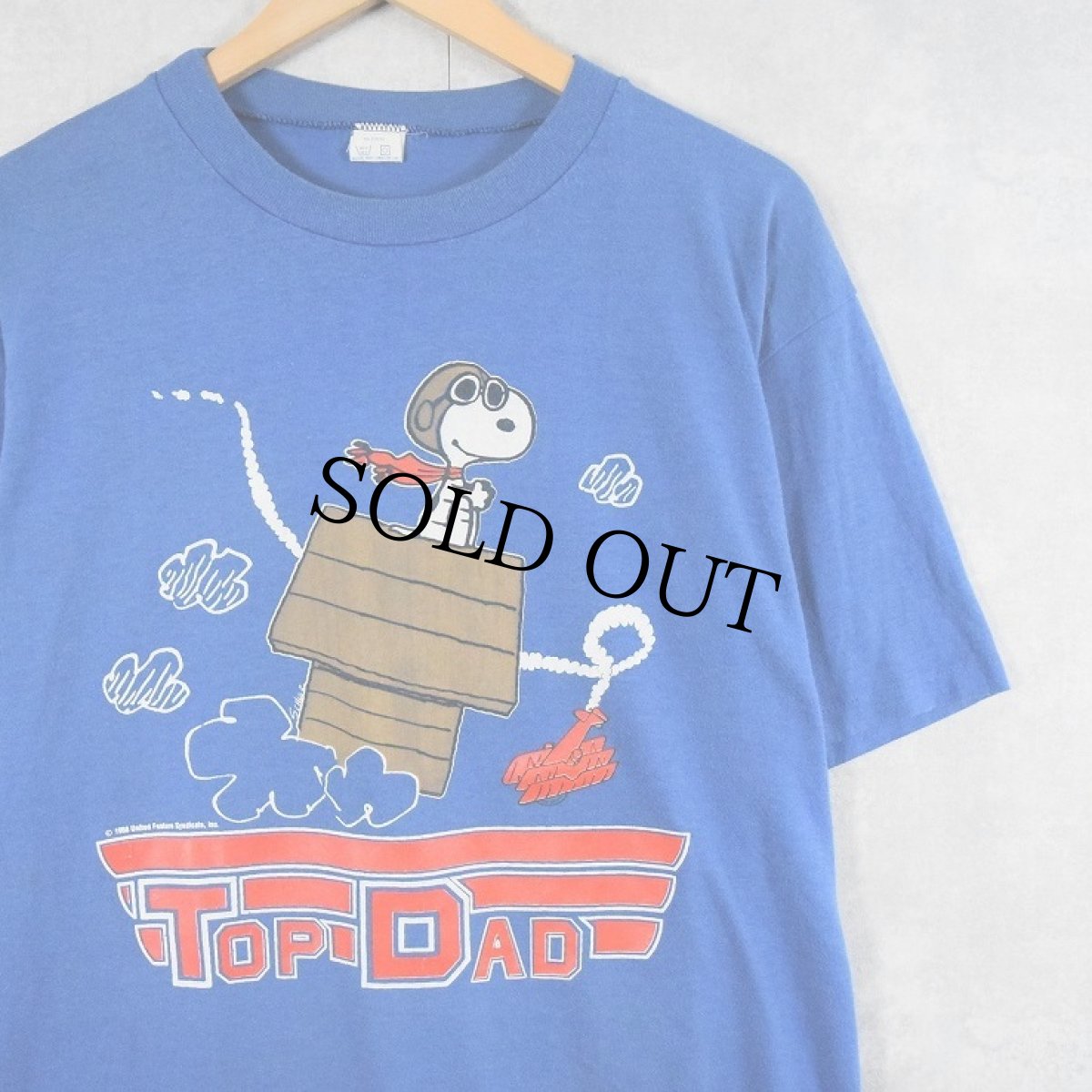 画像1: 70〜80's USA製 SNOOPY "TOP DAD" キャラクター パロディプリントTシャツ XL (1)