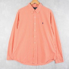 画像1: 【SALE】 Ralph Lauren ギンガムチェック柄 コットンボタンダウンシャツ XL (1)