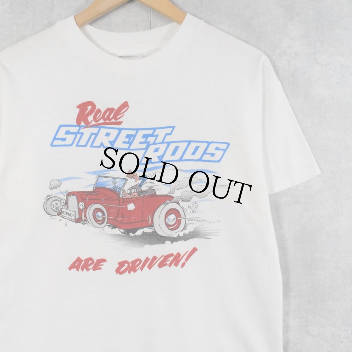 画像1: 80's USA製 "STREET RODS" 車プリントTシャツ L (1)