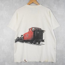 画像2: 90's RIVERTOWN TRADING CO. USA製 ペンキペイント 機関車プリントTシャツ XL (2)