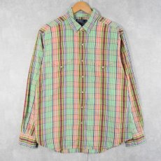 画像1: POLO Ralph Lauren チェック柄 "RL WESTERN" コットンウエスタンシャツ L (1)