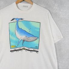 画像1: 90's Shoe USA製 "SHAVE THE WHALES" クジライラストTシャツ XL (1)