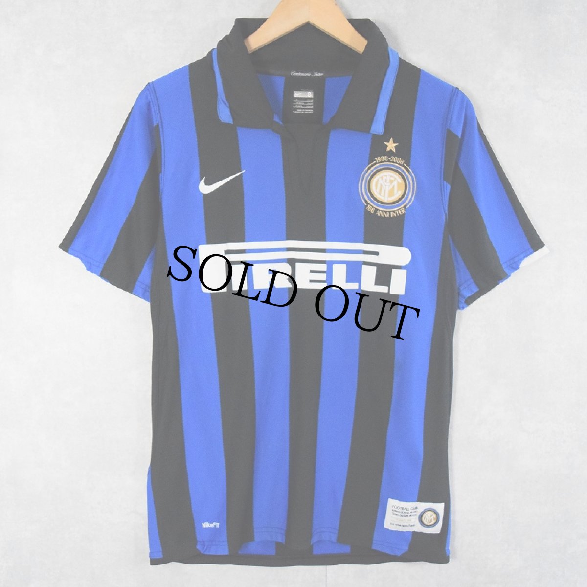 画像1: 2000's Inter Milan "100 ANNI INTER" サッカーユニフォームシャツ S (1)