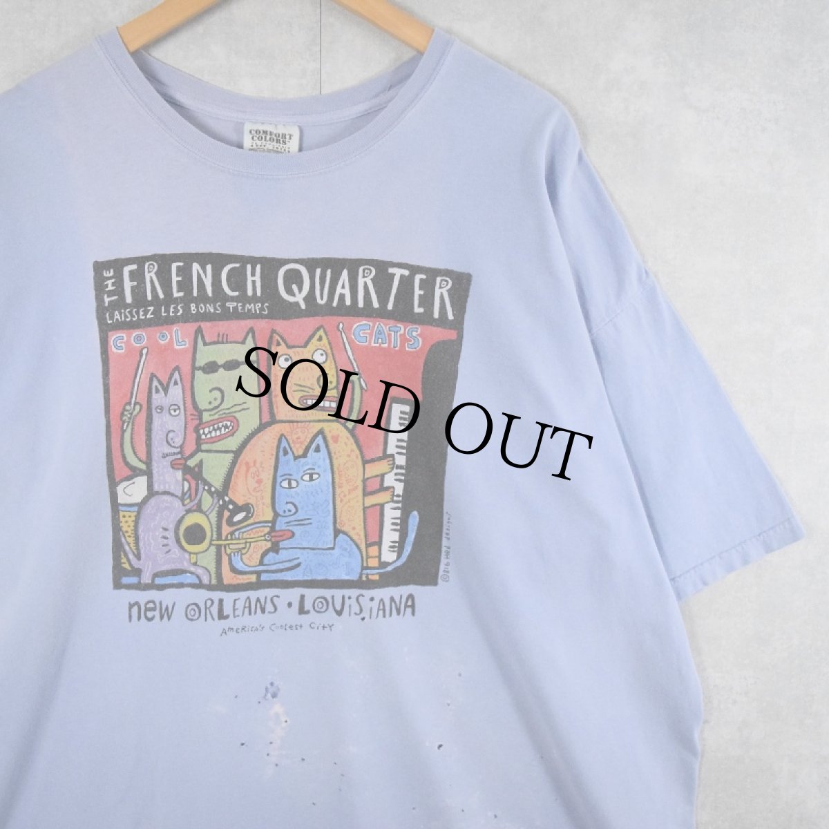 画像1: 90's BIG HED designs "THE FRENCH QUARTER" アートプリントTシャツ XXL (1)
