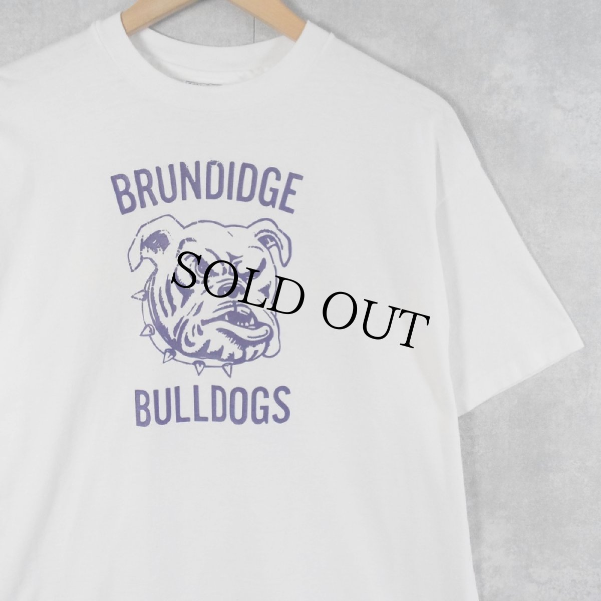 画像1: 80's BRUNDIDGE BULLDOGS USA製 アメフトチームプリントTシャツ L (1)