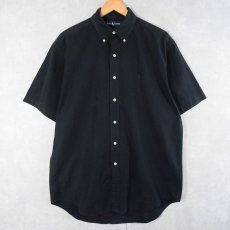 画像1: Ralph Lauren "BLAKE" ロゴ刺繍  Two-Plyコットンボタンダウンシャツ BLACK M (1)
