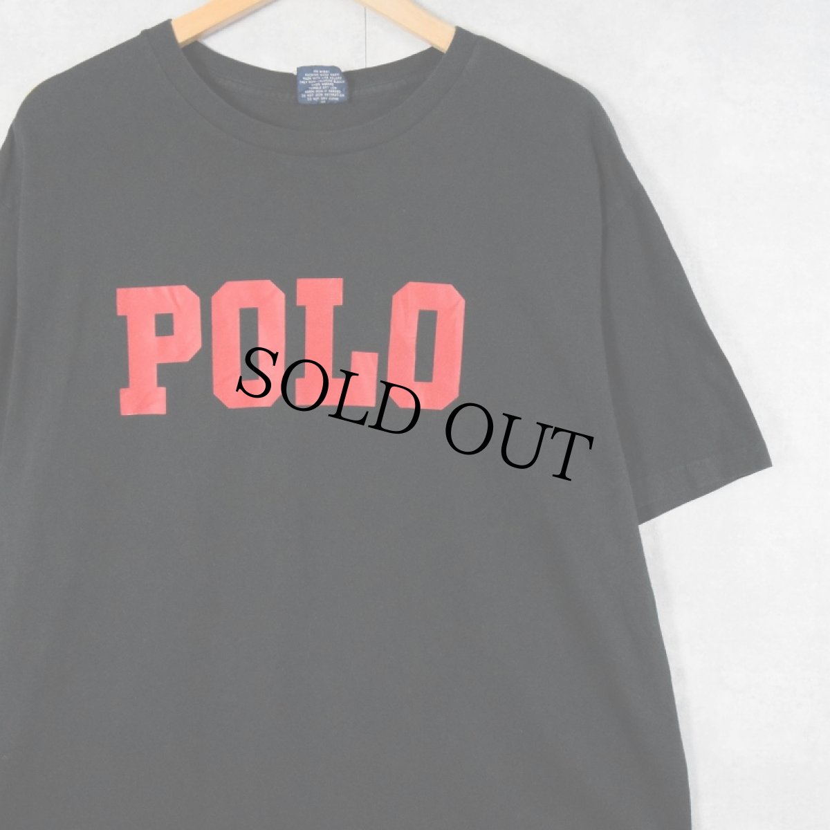 画像1: 2000's POLO Ralph Lauren ロゴプリントTシャツ BLACK L (1)