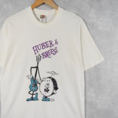 画像1: 90's Huber Breese Music USA製 楽器店 キャラクタープリントTシャツ L (1)