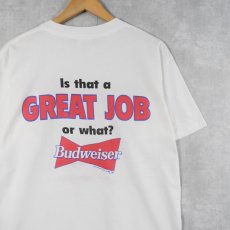 画像2: 90's Budweiser USA製 "Is that a GREAT JOB or what?" ビールメーカー プリントTシャツ (2)