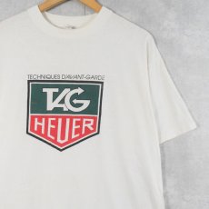 画像1: TAG HEUER 時計ブランド ロゴプリントTシャツ L (1)