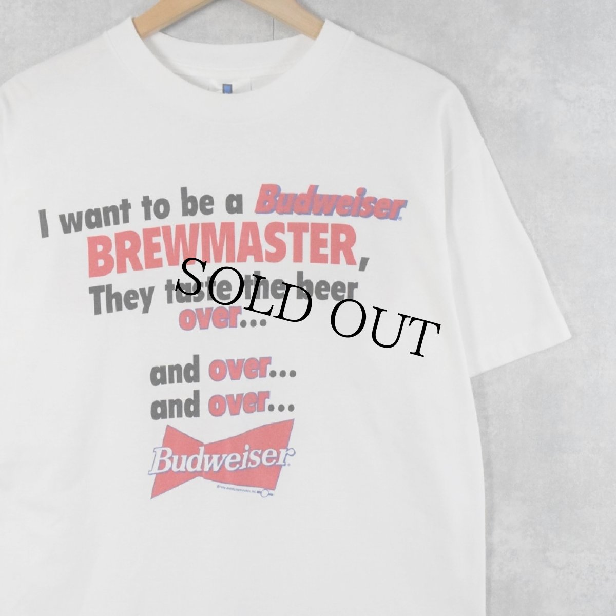 画像1: 90's Budweiser USA製 "Is that a GREAT JOB or what?" ビールメーカー プリントTシャツ (1)