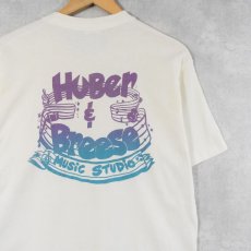 画像2: 90's Huber Breese Music USA製 楽器店 キャラクタープリントTシャツ L (2)