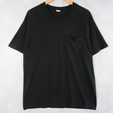 画像1: 80's FRUIT OF THE LOOM USA製 無地ポケットTシャツ BLACK XXL (1)