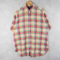 画像1: Ralph Lauren "BLAKE" インディアンマドラスチェック柄 コットンボタンダウンシャツ XL (1)