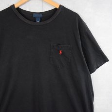 画像1: 90's POLO Ralph Lauren ロゴ刺繍 ポケットTシャツ BLACK XL (1)