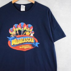 画像1: MADAGASCAR キャラクタープリントTシャツ NAVY XL (1)