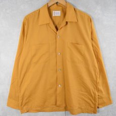 画像1: 60〜70's TOWNCRAFT ポリエステル×コットン オープンカラーシャツ L (1)