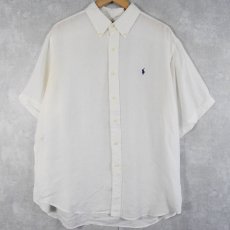 画像1: Ralph Lauren "CLASSIC FIT" リネンボタンダウンシャツ XL (1)