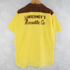 画像1: 50〜60's The Conqueror "LUMBERMEN'S MERCANTILE CO." チェーン刺繍 ボーリングシャツ SIZE16-16 1/2 (1)