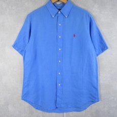 画像1: Ralph Lauren "CLASSIC FIT" リネンボタンダウンシャツ M (1)