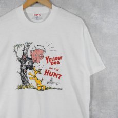 画像1: 90's USA製 "YELLOW DOG ON THE HUNT" イラストプリントTシャツ XL (1)