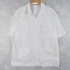 画像1: HAVANERA 刺繍デザイン キューバシャツ XL (1)