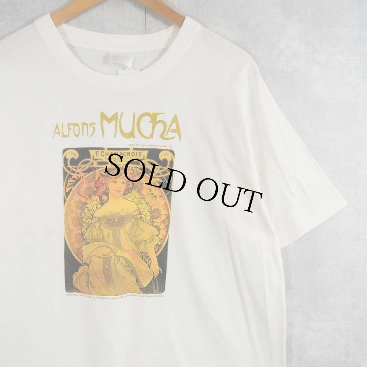 画像1: Alfons Mucha アートプリントTシャツ L (1)