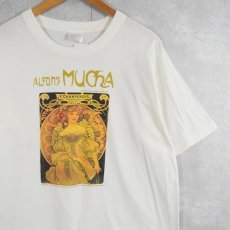 画像1: Alfons Mucha アートプリントTシャツ L (1)