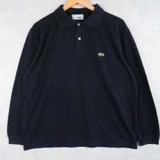 画像1: LACOSTE FRANCE製 ロゴ刺繍ポロシャツ NAVY (1)