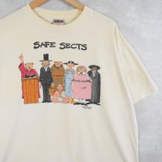 画像1: 90's USA製 "SAFE SECTS" イラストプリントTシャツ XL (1)