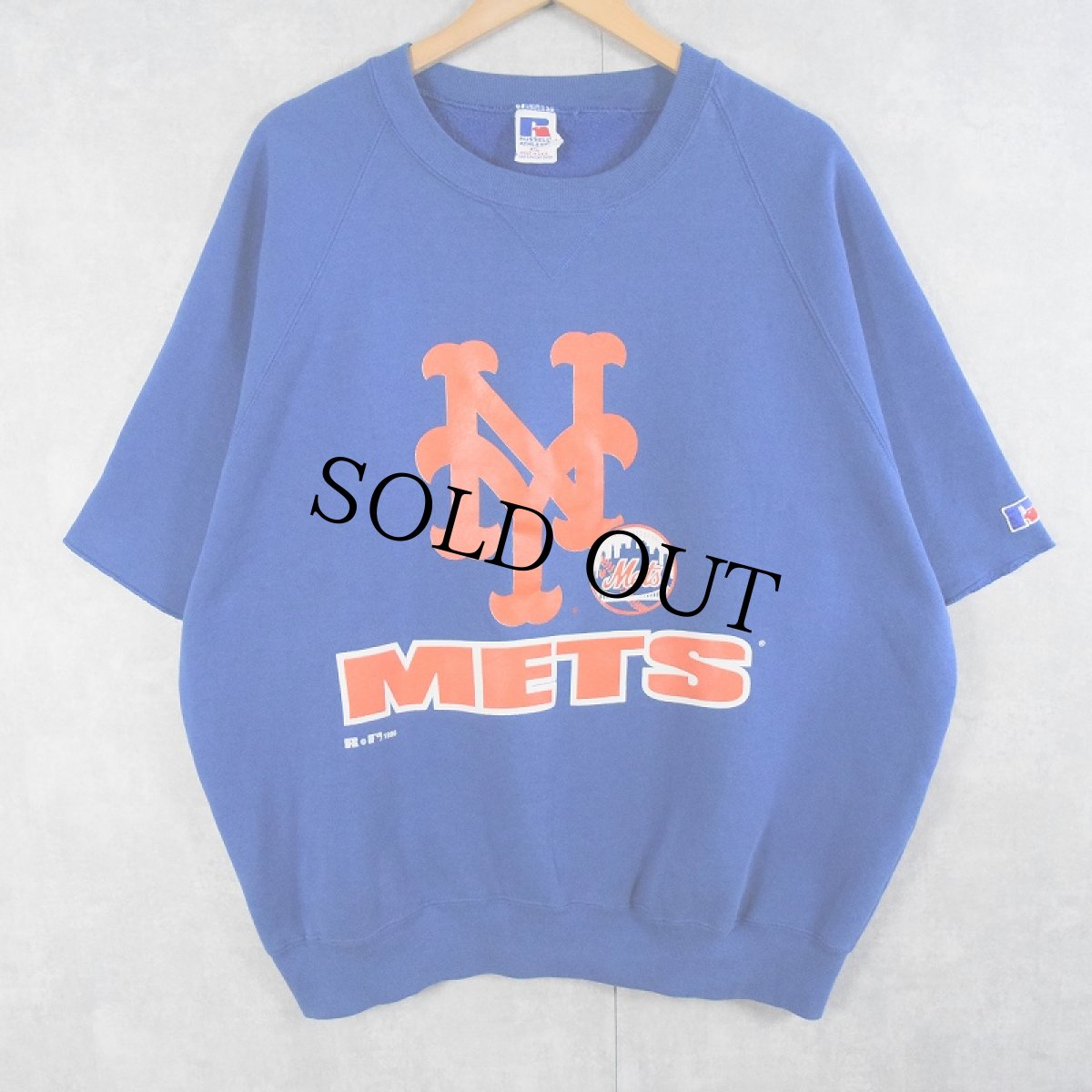 画像1: 90's RUSSEL ATHLETIC USA製 "METS" プリント半袖スウェット XXL (1)