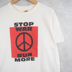 画像1: 90〜2000's "STOP WAR RUN MORE" ピースマークプリントTシャツ L (1)