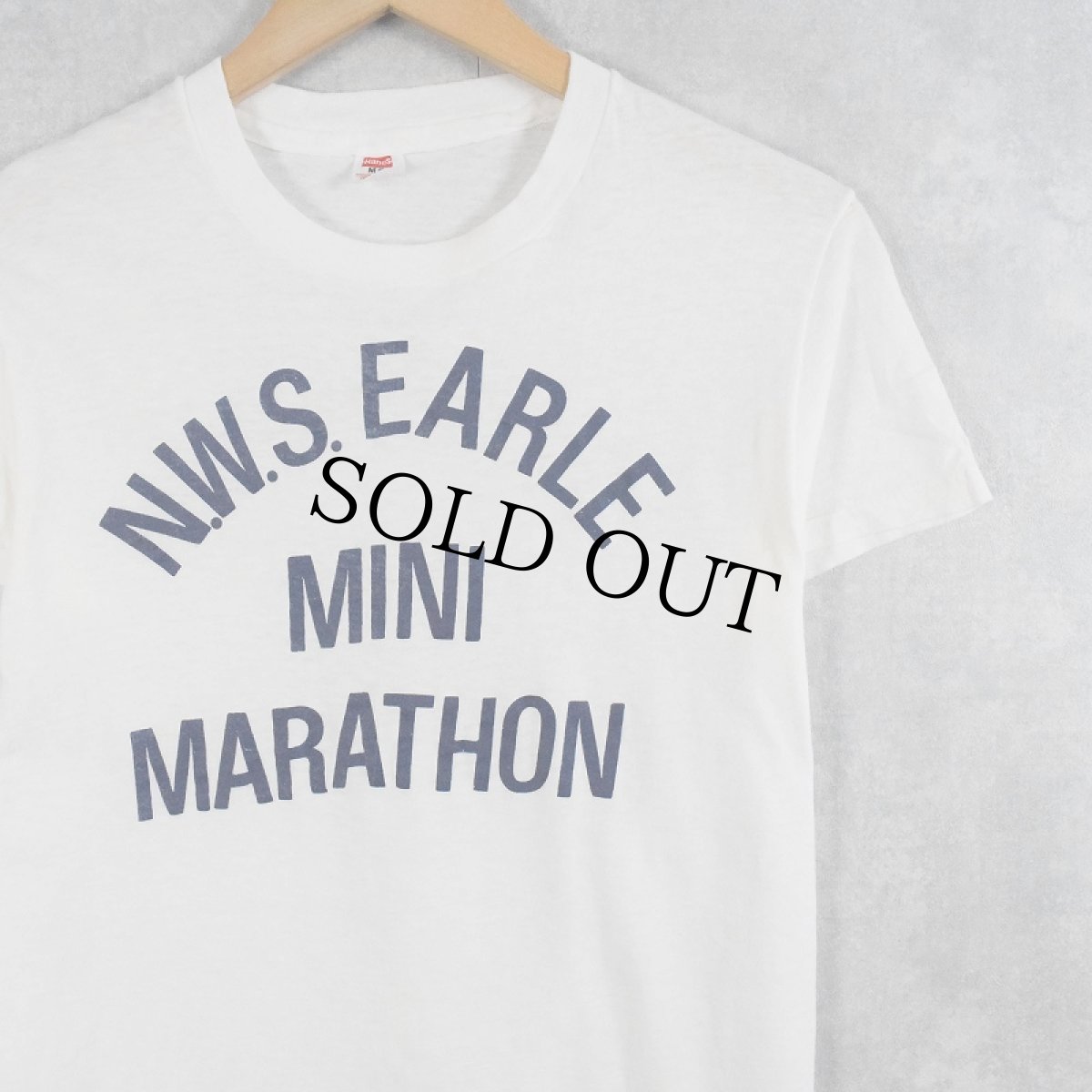 画像1: 70's USA製 "N.W.S. EARLE MINI MARATHON" プリントTシャツ M (1)