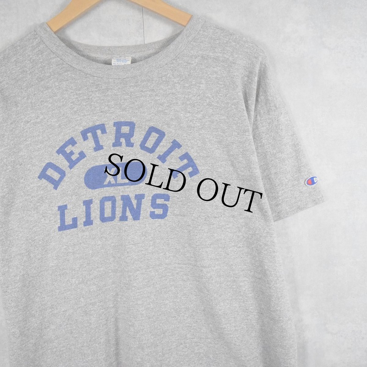 画像1: 80's Champion トリコタグ USA製 "DETROIT LIONS" プリントTシャツ XL (1)