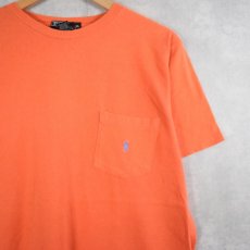 画像1: 80's POLO Ralph Lauren USA製 ロゴ刺繍 ポケットTシャツ XL (1)