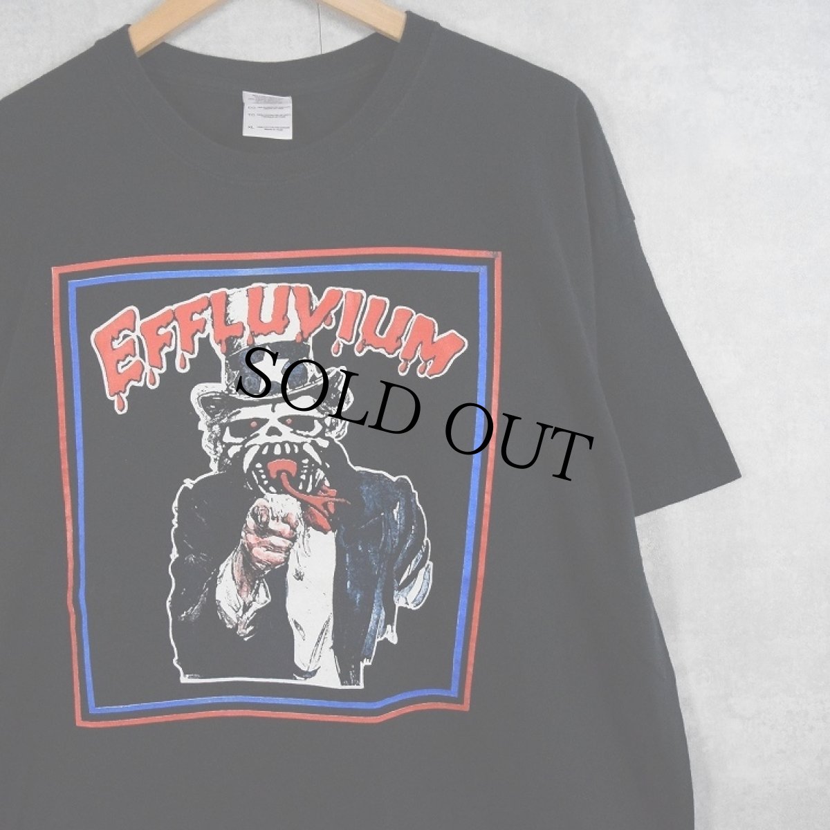 画像1: "EFFLUVIUM" Uncle Samパロディ プリントTシャツ BLACK XL (1)