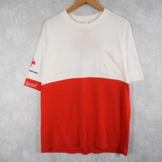 画像2: 90's American Red Cross Disaster Relief USA製 2トーンポケットTシャツ XL  (2)