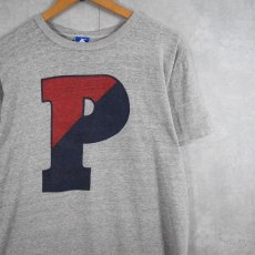 画像1: 90's Champion USA製 "Pennsylvania" 染み込み カレッジプリントTシャツ L (1)